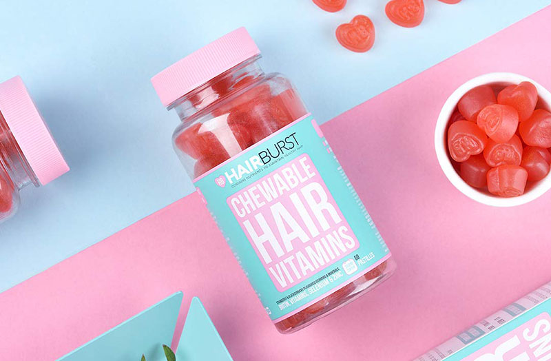 Hairburst Biotin Chewable Hair Vitamins giúp kích thích mọc tóc
